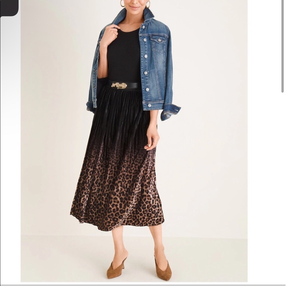 Chico’s Animal Printed Midi Skirt NWT